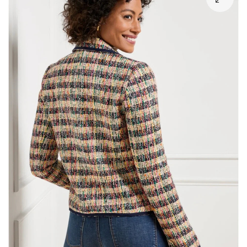 Talbots Cafe Tweed Jacket Blazer Multicolor size 12 - Picture 3 of 14